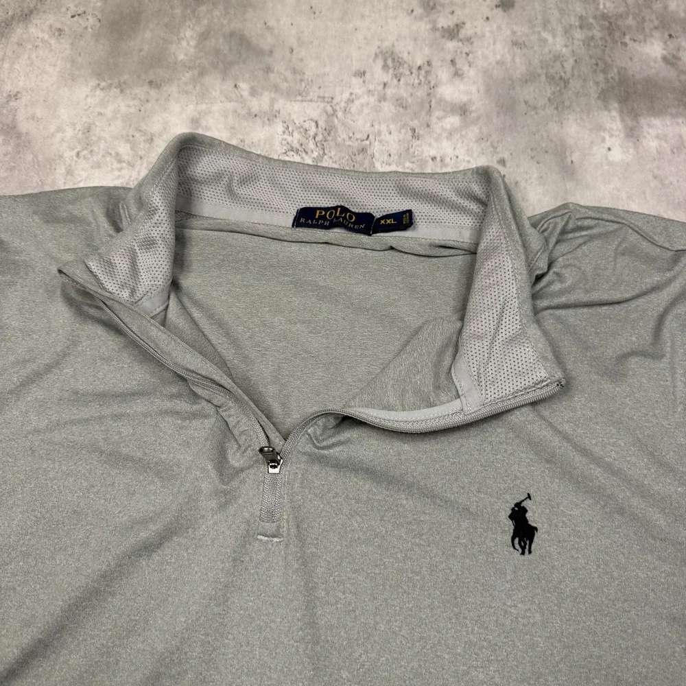 Polo Ralph Lauren Mens Gray Performance 1/4 Zip Pullover Long Sleeve Shirt XXL